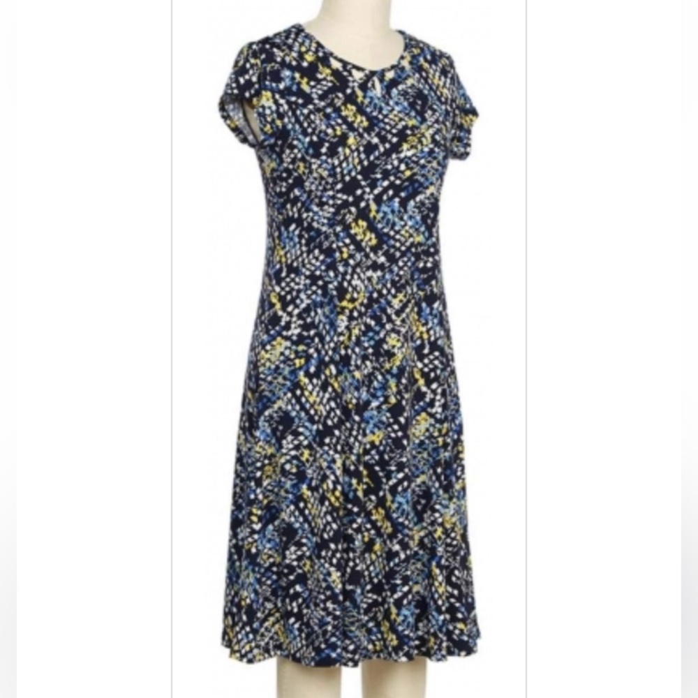 NWT Southern Lady Short Sleeve Black Summer Midi Dress Small